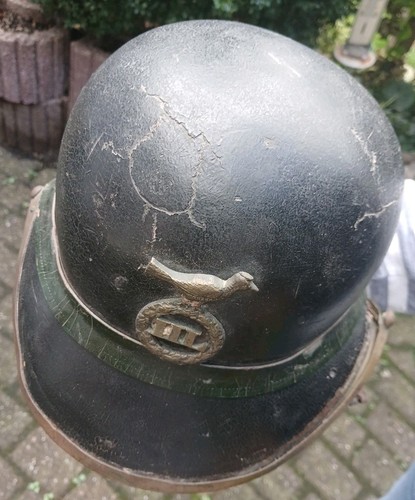 Antiker lederhelm mit - lederhelm,